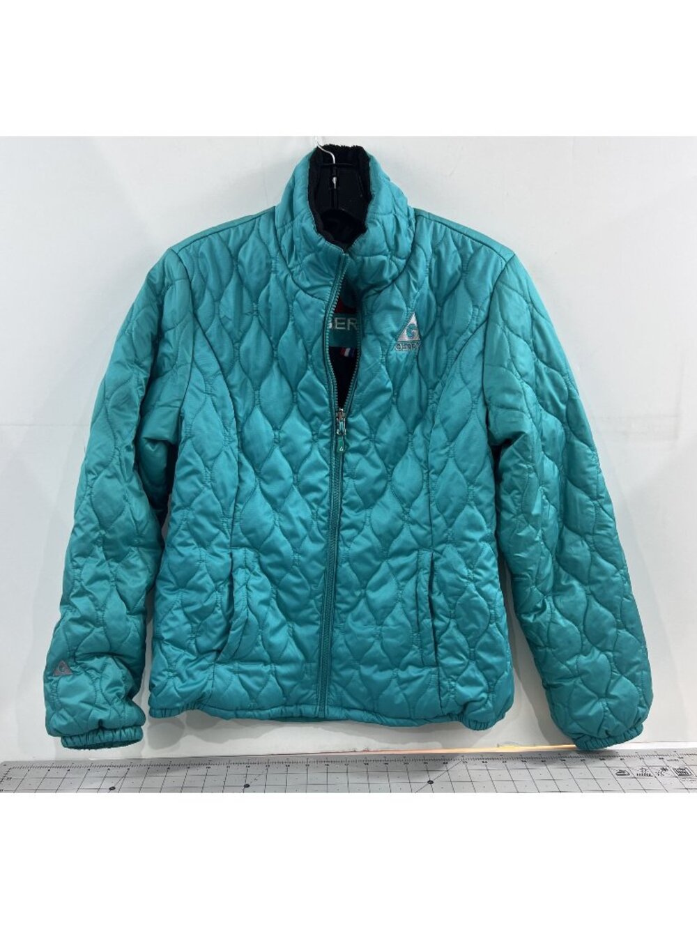 Gerry Women’s Quilted Puffer Turquoise Jacket Sz. S Full-Zip Fleece Collar